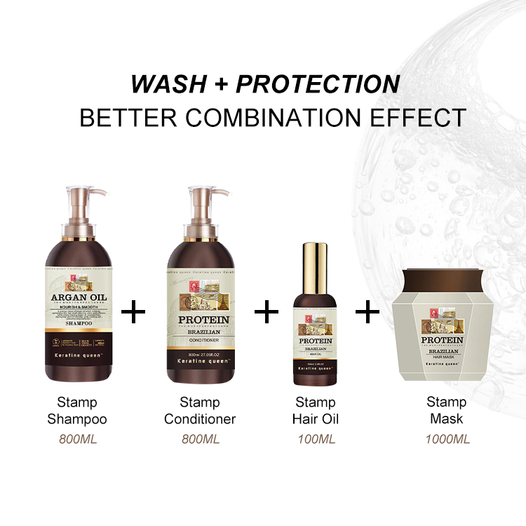 Keratine queen Stamp Protein Brazilian Hair Care Set - Image 2