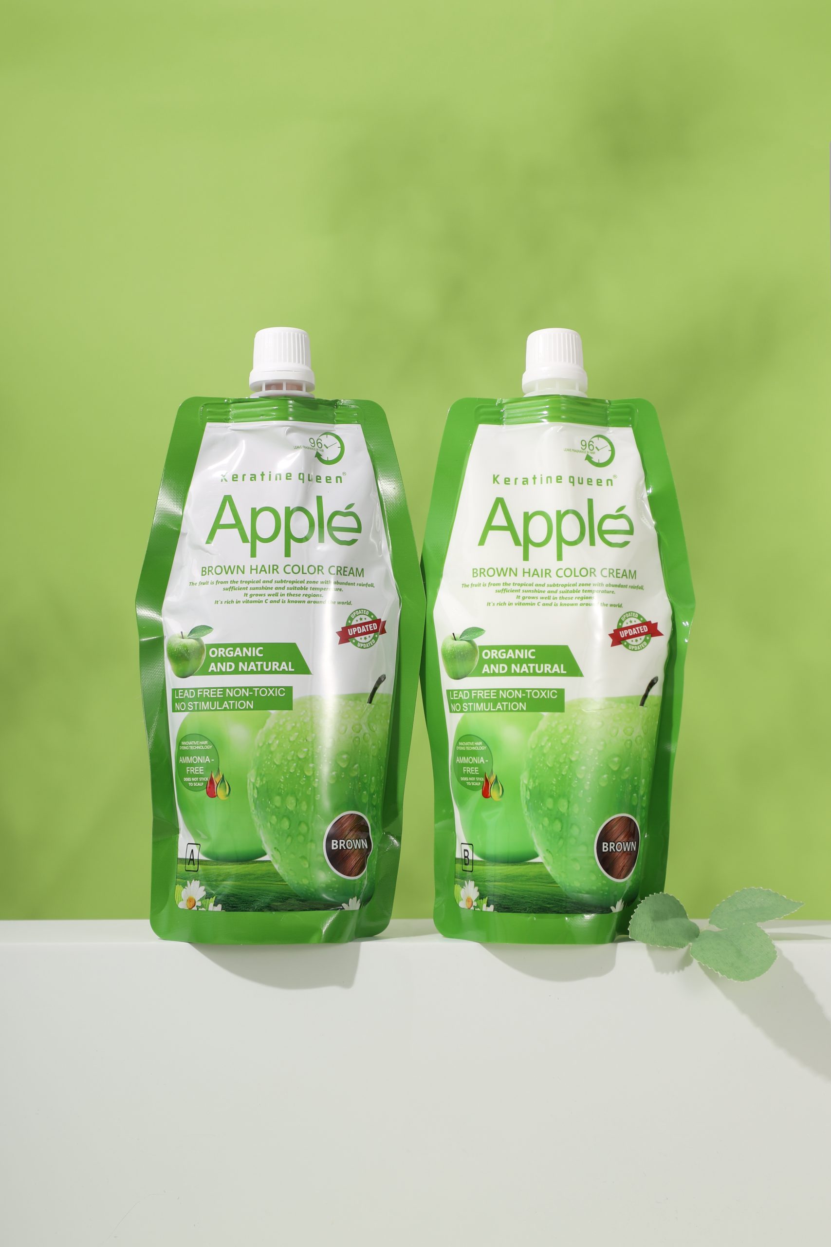 Keratine queen 500ml*2 Apple Hair Dye Cream Color In Black/Brown - Image 5