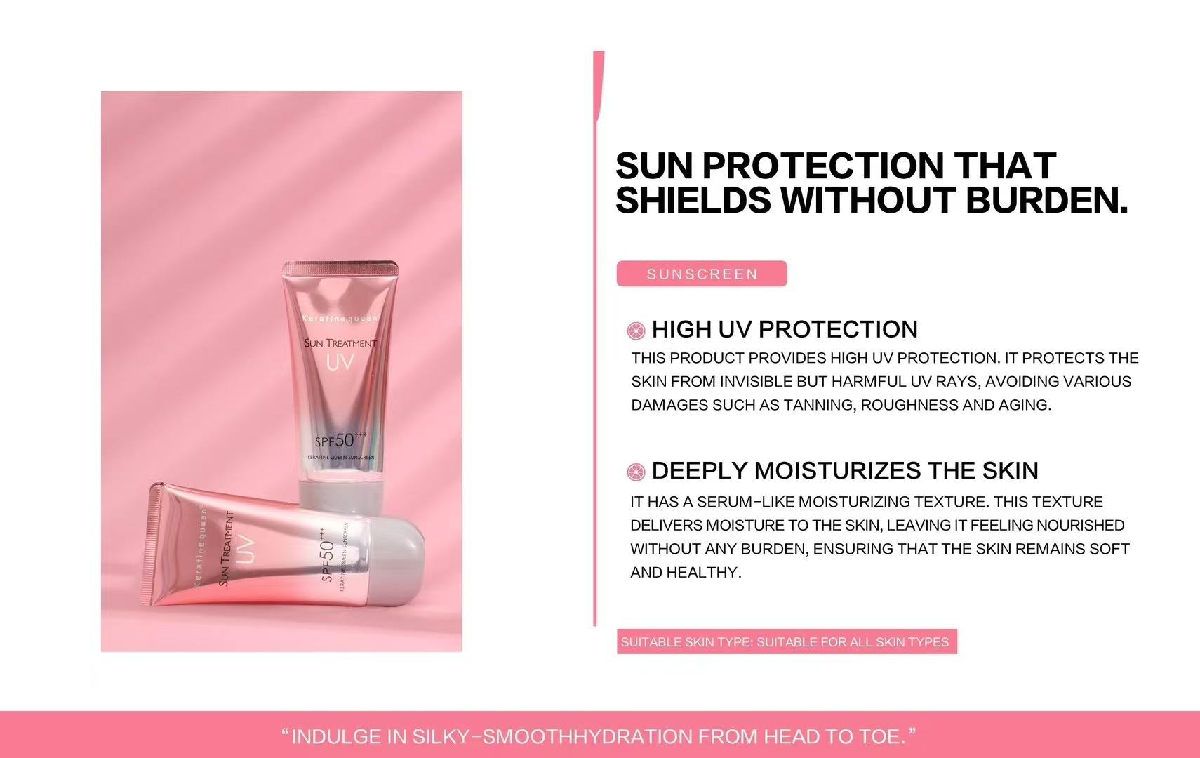 Keratine queen SPF50+++ Moisturizing Sunscreen Lotion for Face & Body - Image 5