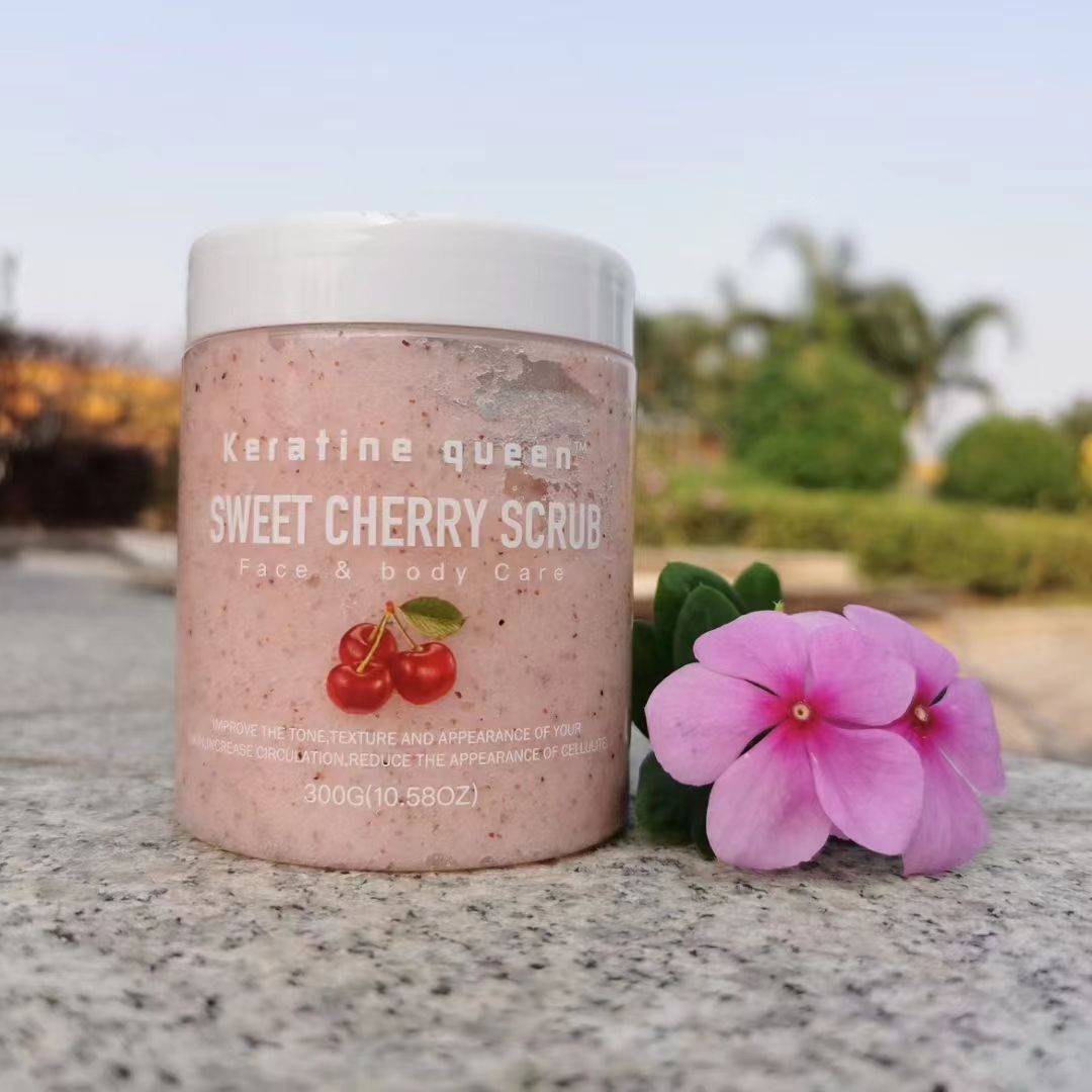 Keratine queen 300g Orange/Cherry/Coffee Body Scrub - Image 6