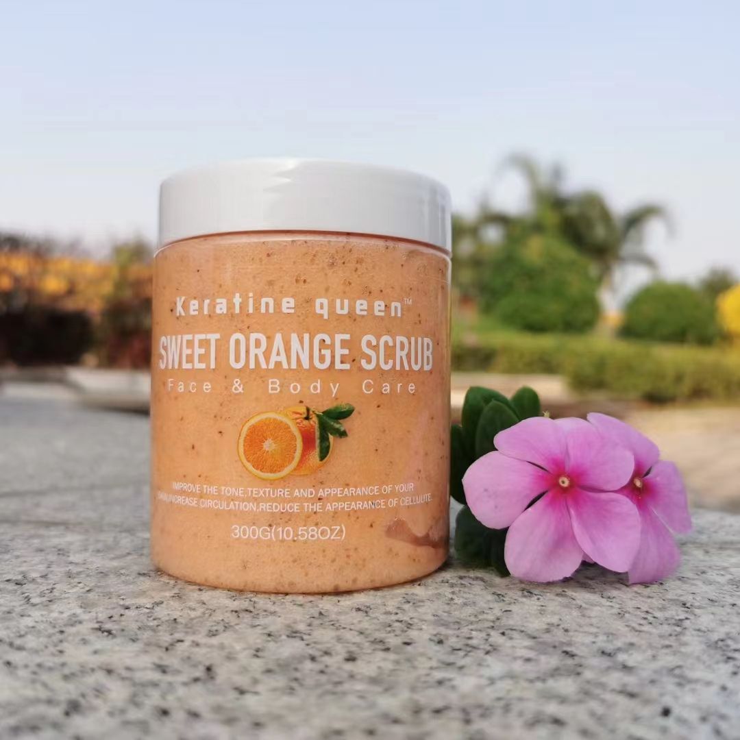 Keratine queen 300g Orange/Cherry/Coffee Body Scrub - Image 5