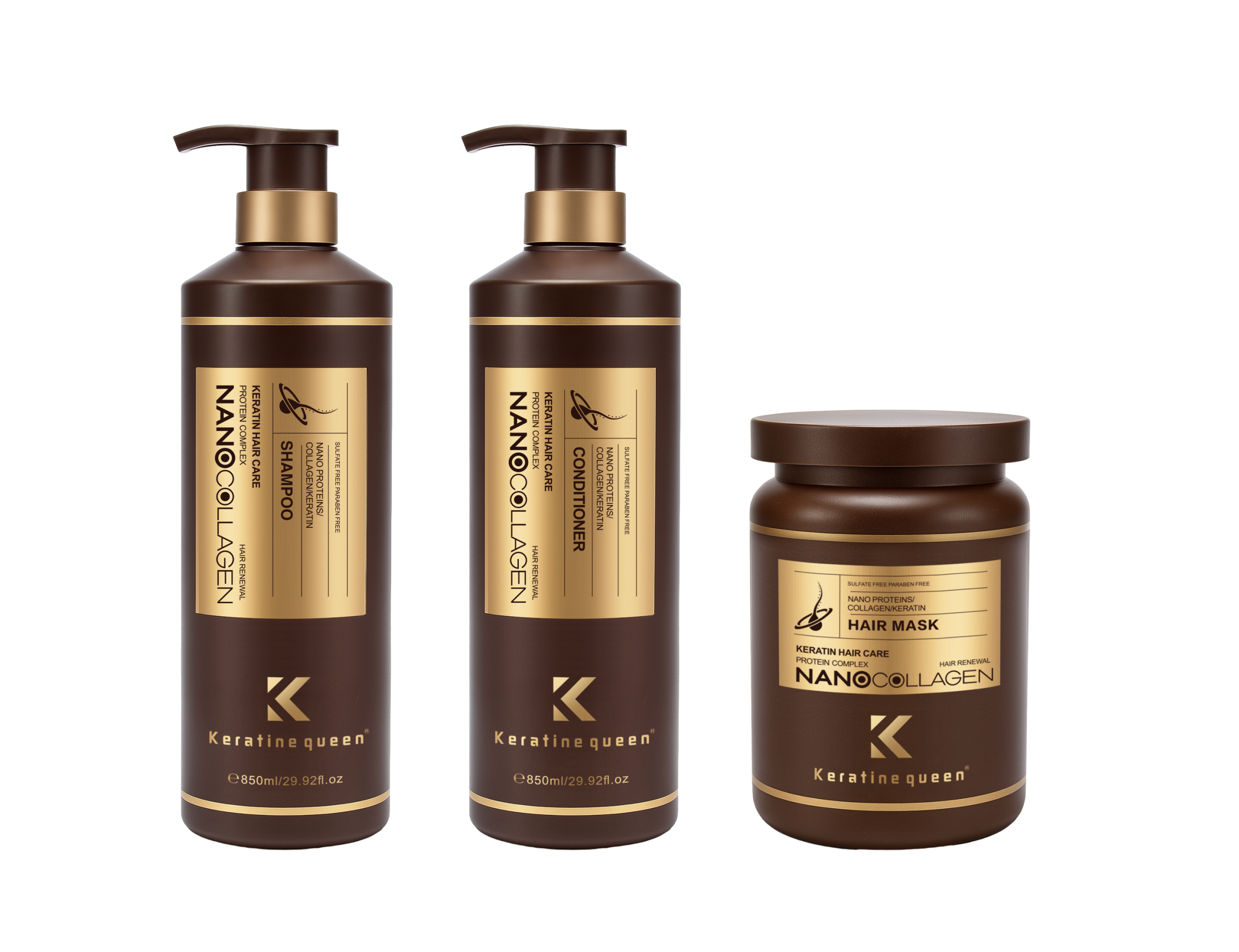 Keratine queen Nano Proteins Collagen Keratin Treatment Hair Care Set - Image 7