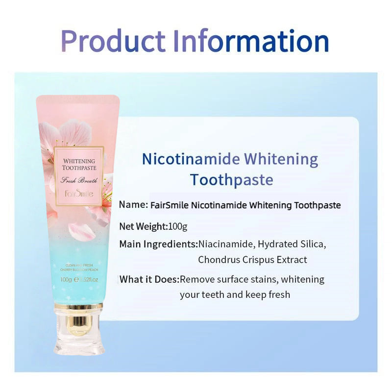 Fair Smile Cherry Blossom Nicotinamide Whitening Toothpaste - Image 7