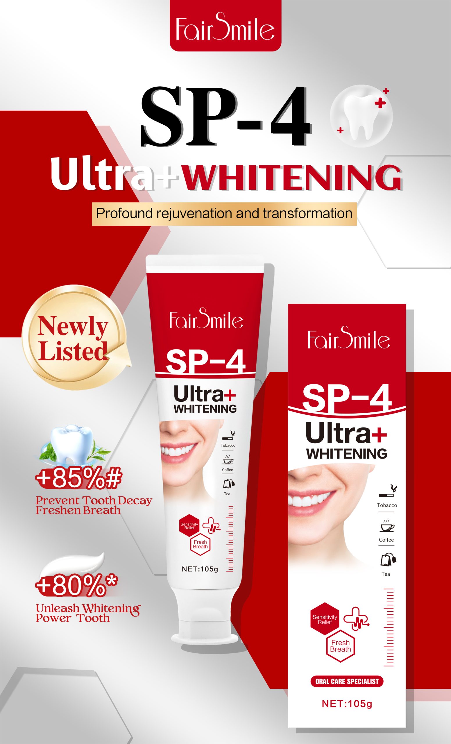 Fair Smile SP-4 Red Ultra+ Whitening Toothpaste - Image 7