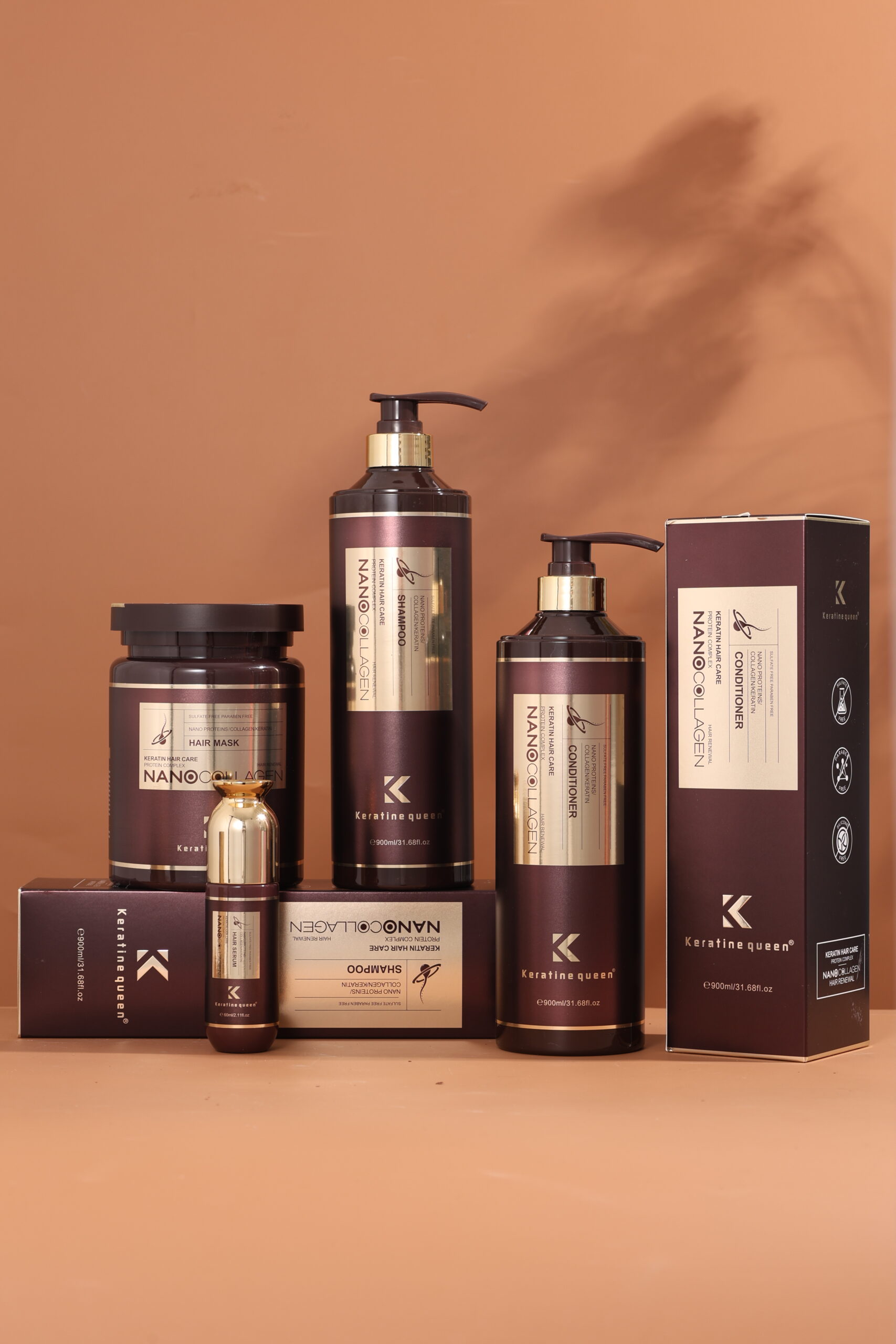 Keratine queen Nano Proteins Collagen Keratin Treatment Hair Care Set - Image 2