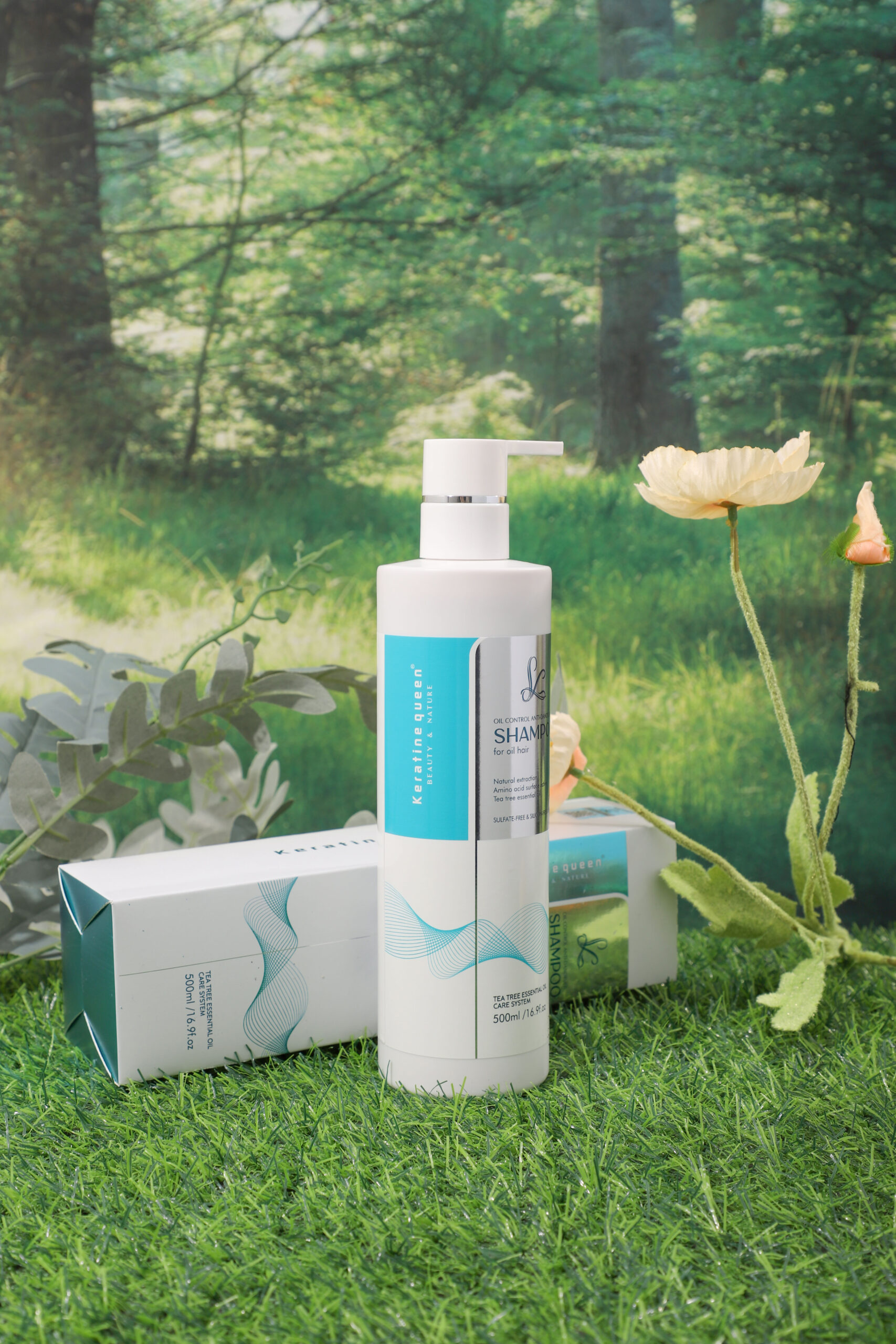 Keratine queen Oil Control Anti-Dandruff Tea Tree Oil Hair Care Set - Image 2