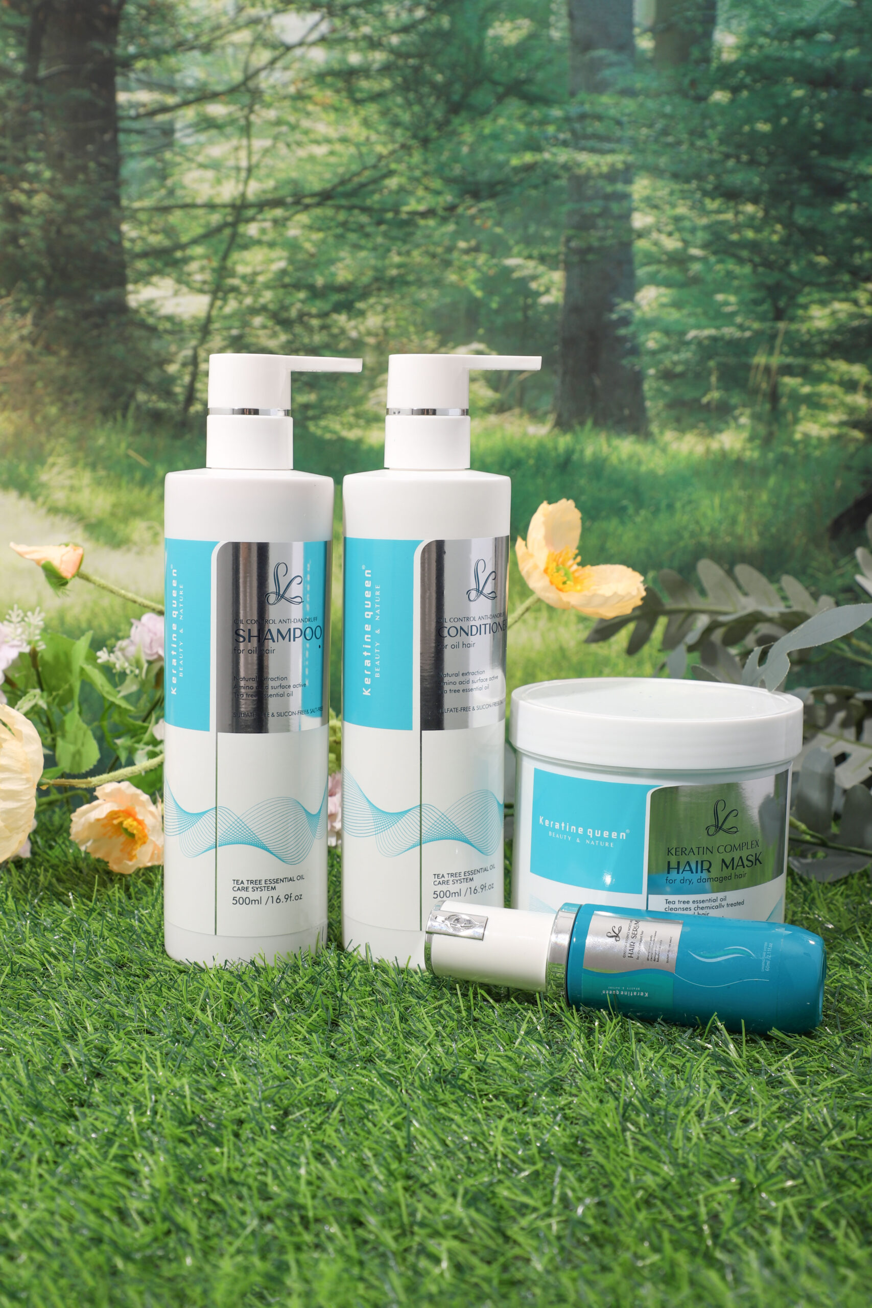 Keratine queen Oil Control Anti-Dandruff Tea Tree Oil Hair Care Set - Image 3