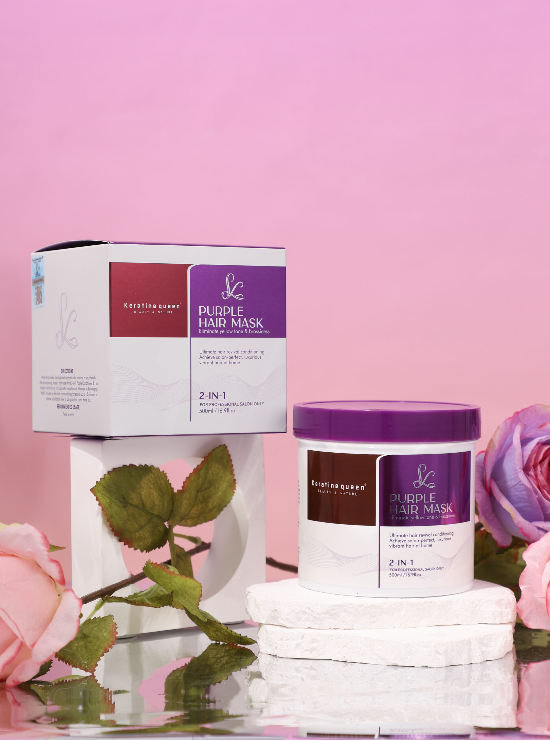 Keratine queen Purple Yellow-Toning Super Silver Hair Mask - Image 2