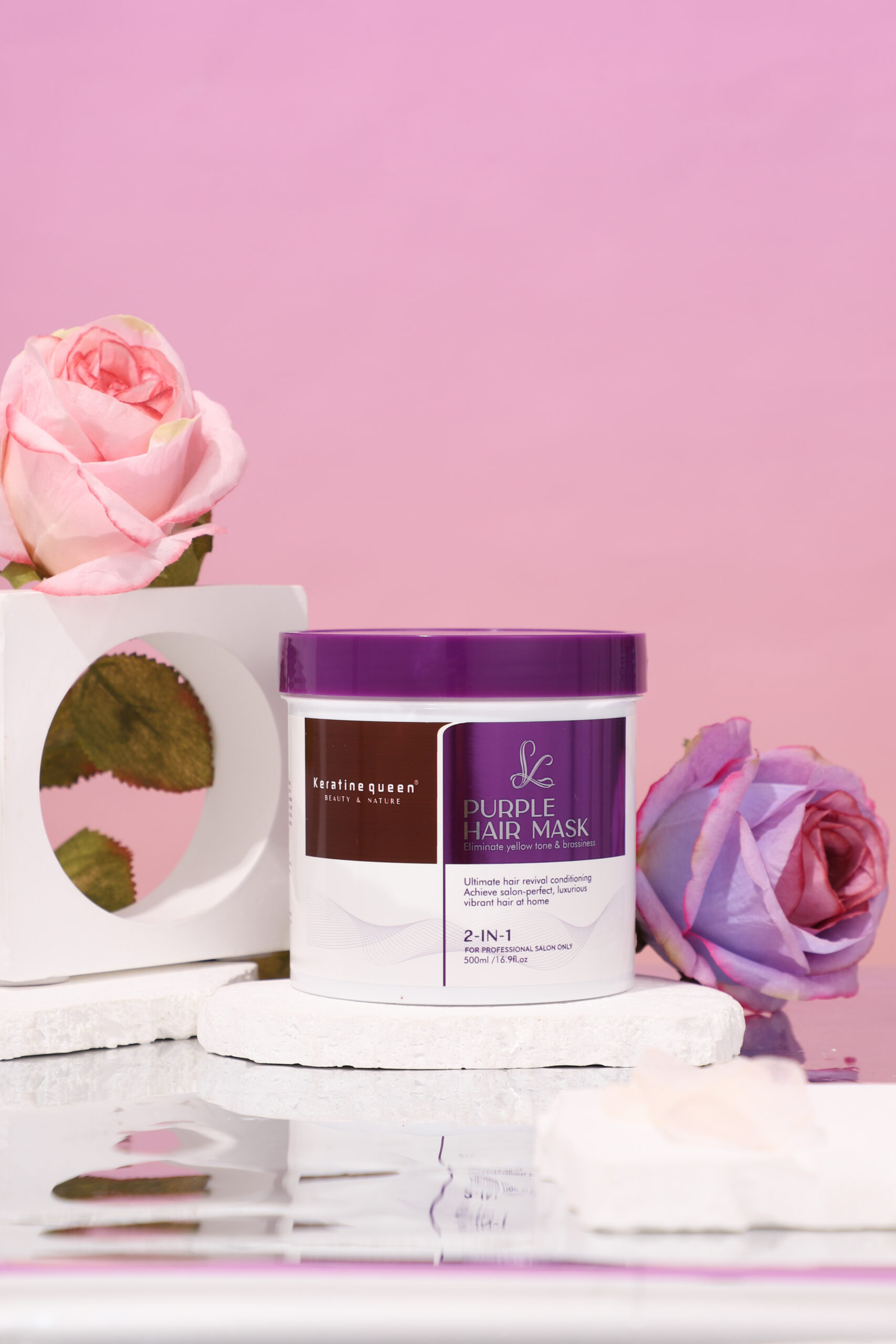 Keratine queen Purple Yellow-Toning Super Silver Hair Mask - Image 3