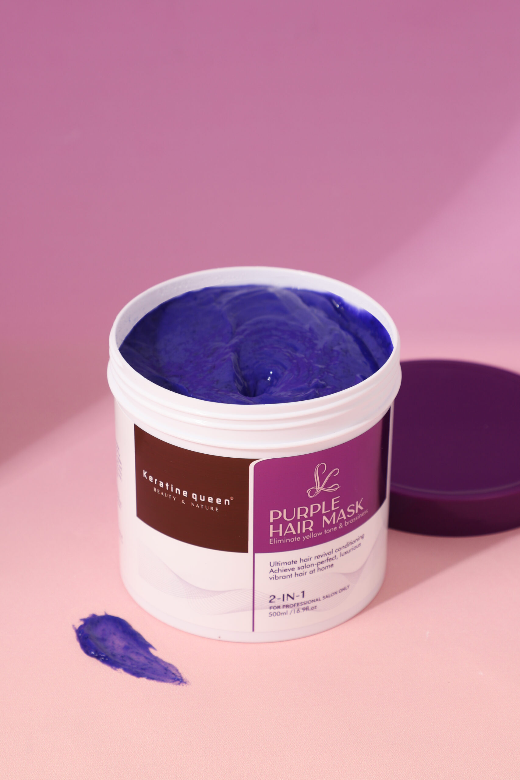 Keratine queen Purple Yellow-Toning Super Silver Hair Mask - Image 4