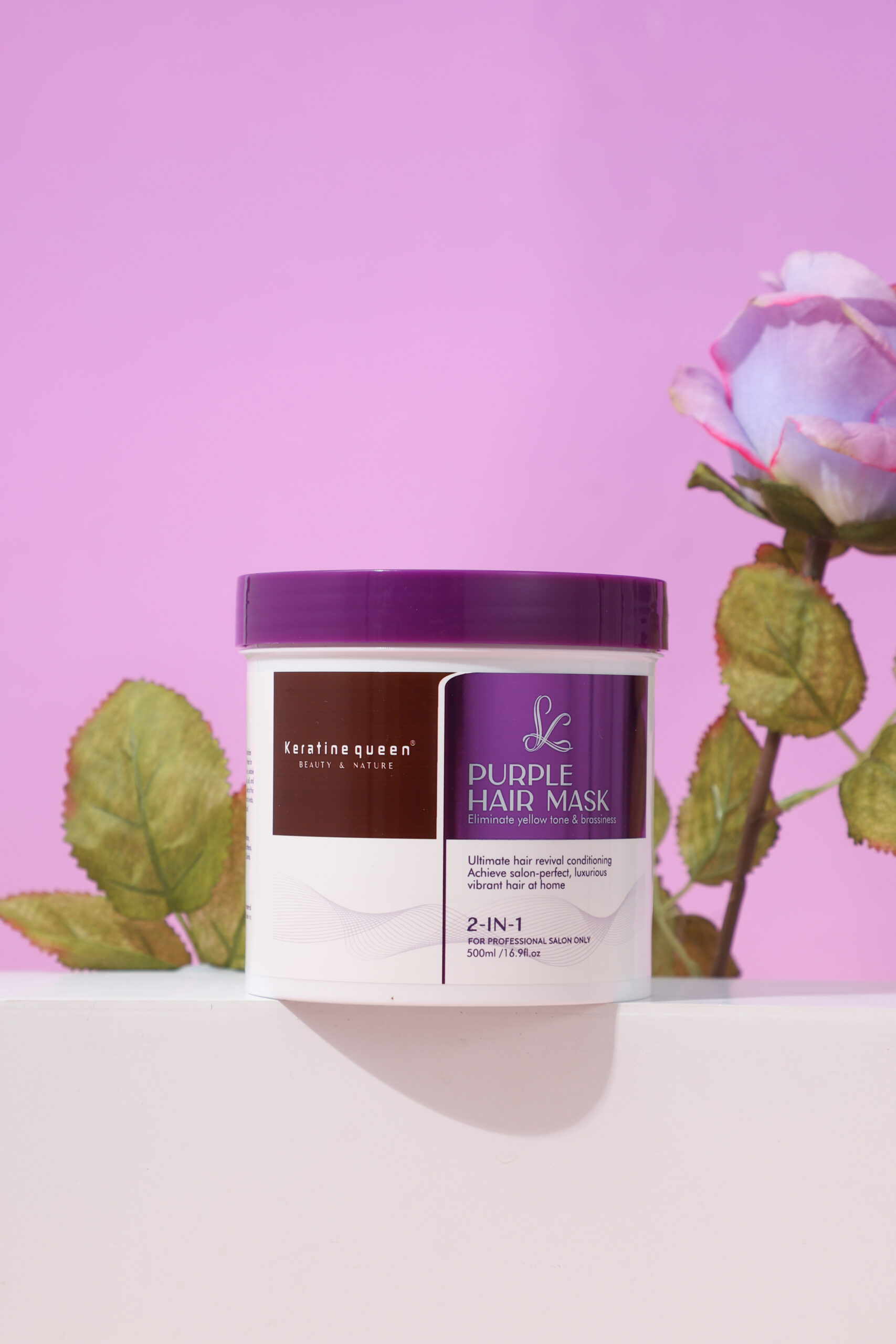 Keratine queen Purple Yellow-Toning Super Silver Hair Mask - Image 6