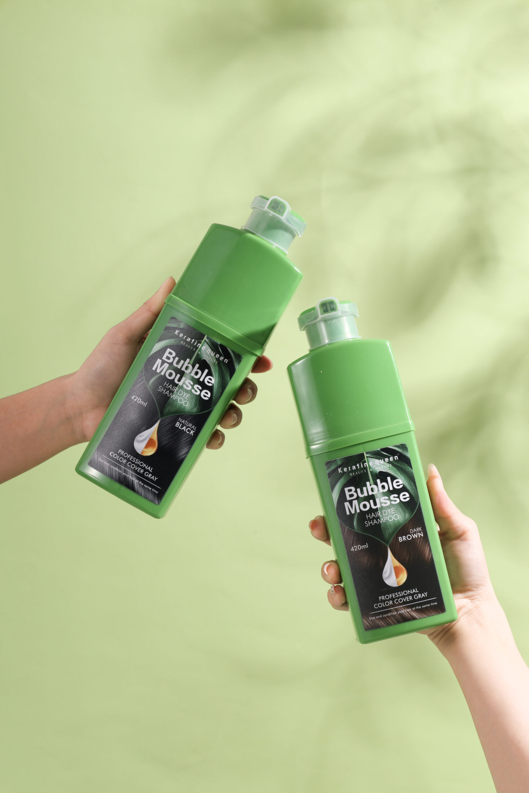 Keratine queen Plant Formulo Bubble Mousse Hair Dye Shampoo Color In Black/Brown - Image 2