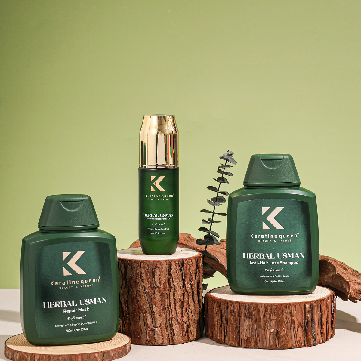 Herbal Usman Anti-Hair Loss Hair Care Set - Image 2